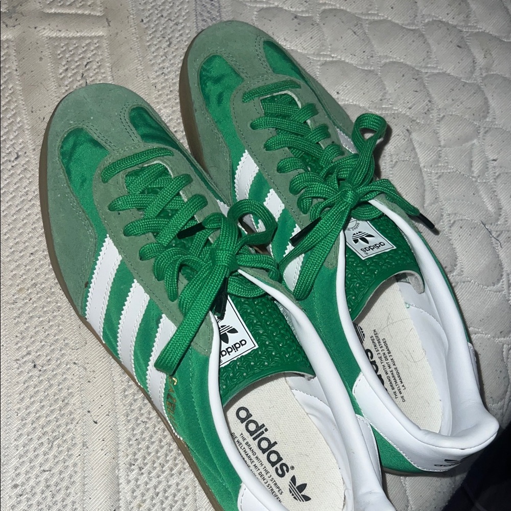 Adidas Classic Green and White Trainers